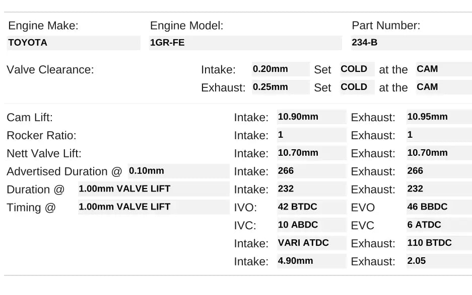 234-B |  1GR-FE V6 VVTi