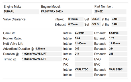 269-EZ | FA24F WRX 2022+
