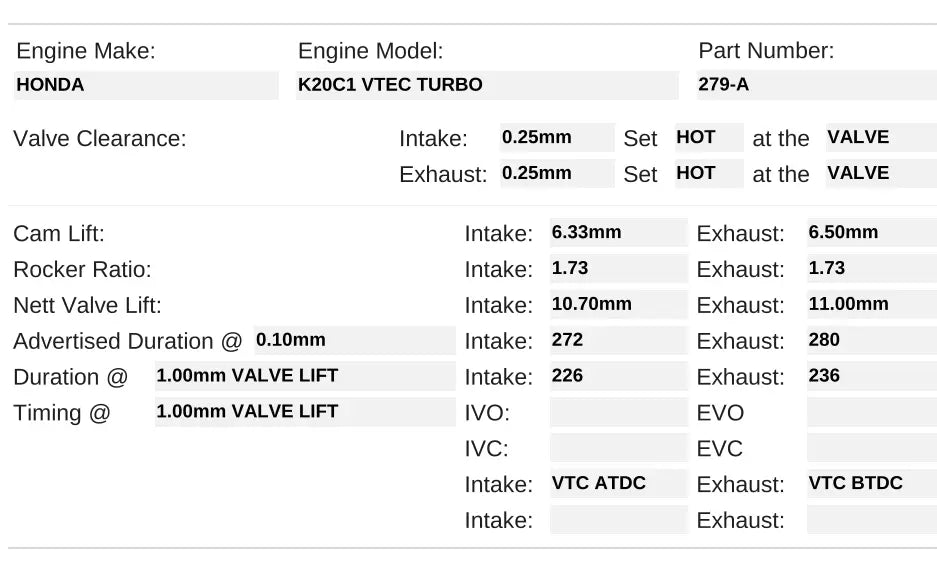 279-A |  K20C1 Turbo
