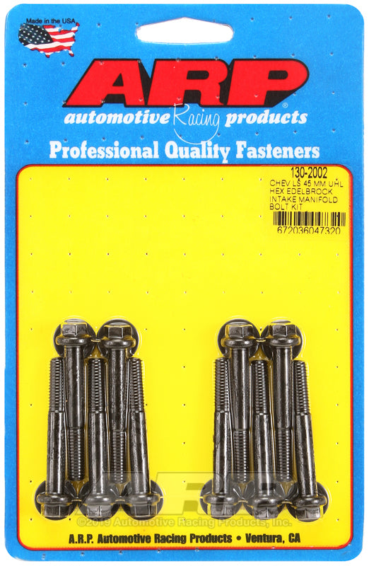 ARP Chevy LS 45mm UHL hex Edelbrock intake manifold bolt kit 130-2002