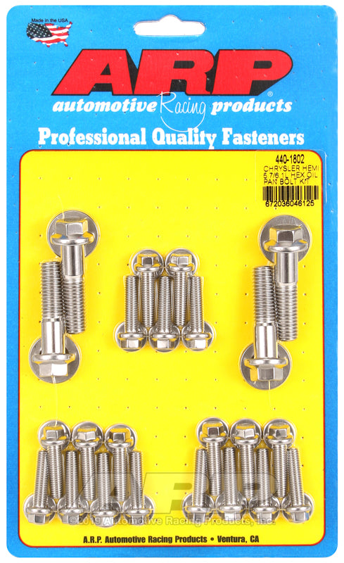 ARP Chrysler hemi 5.7/6.1L SS hex oil pan bolt kit 440-1802