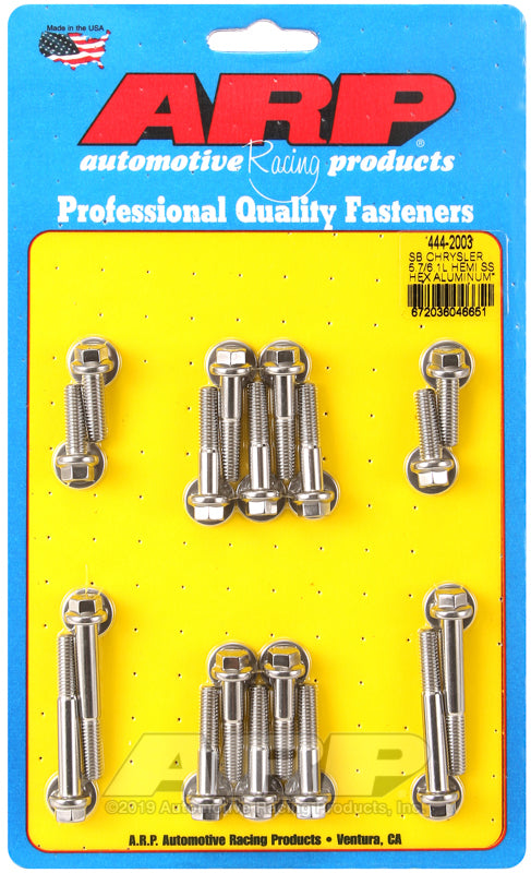 ARP SB Chrysler 5.7/6.1L Hemi hex aluminum intake manifold bolt kit 444-2003