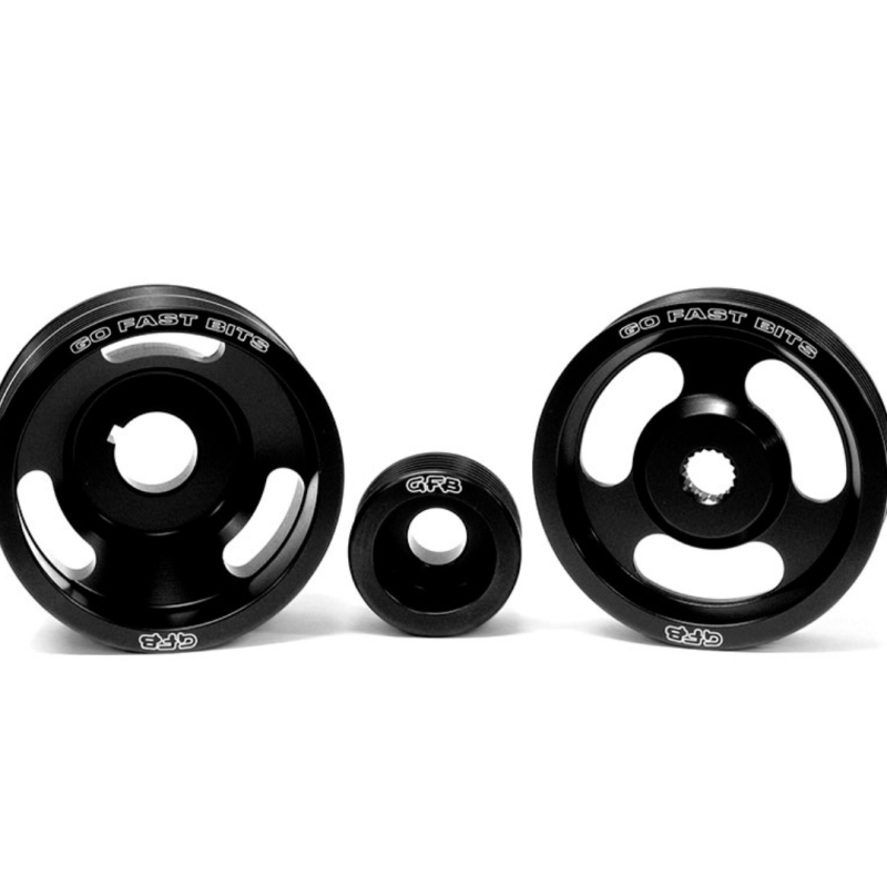 GFB 04-10 WRX/STI 3 Piece Under-Drive Pulley Kit w/ Belts (Crank Alternator & Power Steering) 2010