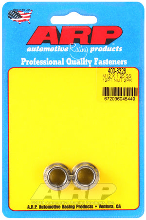 ARP M12 X 1.25 (.750 collar) SS 12pt nut kit 400-8328