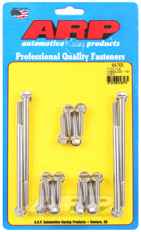ARP SB Ford PN# M-6582-Z351 hex valve cover bolt kit 454-7503