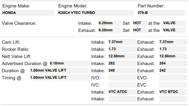 379-B | K20C4 Turbo
