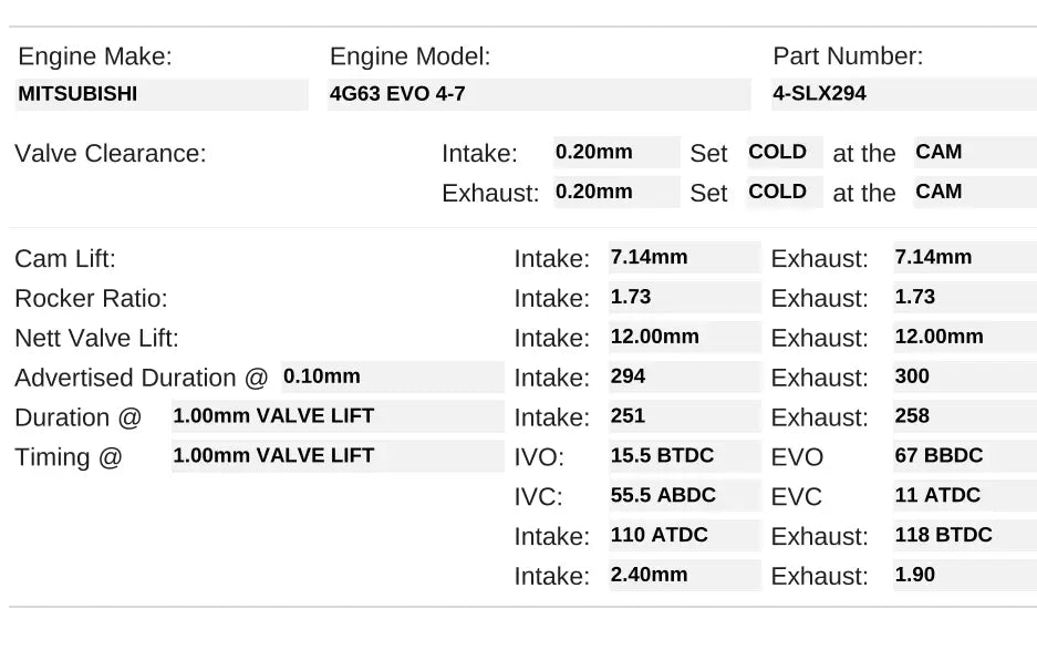 4-SLX294 |  Solid / 4G63 EVO 4-7