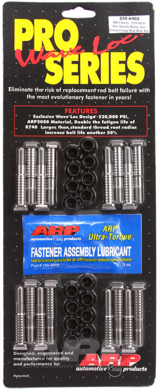 ARP BB Chevy 3/8in pro wave-loc rod bolt kit 235-6402