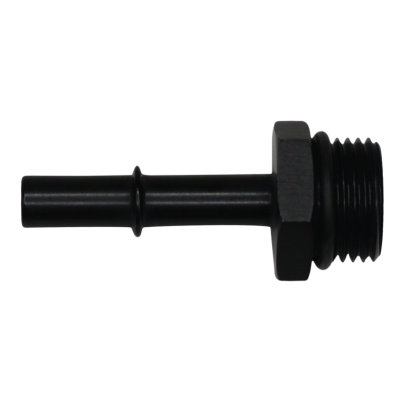 DeatschWerks 10AN ORB Male to 3/8in Male EFI Quick Connect Adapter - Anodized Matte Black 6-02-0125-B