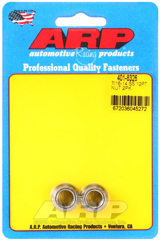 ARP 7/16-14 SS 12pt nut kit 401-8326