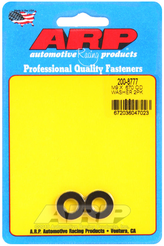 ARP M9 ID .670 OD Chamfer Black Washer - 2 Pack 200-8777