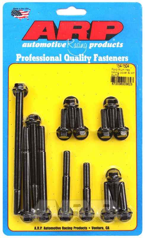 ARP SB Ford Aluminum Timing Cover Water Pump Hex Bolt Kit 154-1504