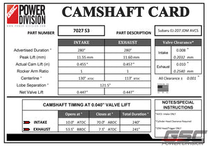 GSC P-D Subaru EJ20 JDM / Euro Spec STi S3 Cams 282/282 (Not compatible w/USA Spec Engines) Billet