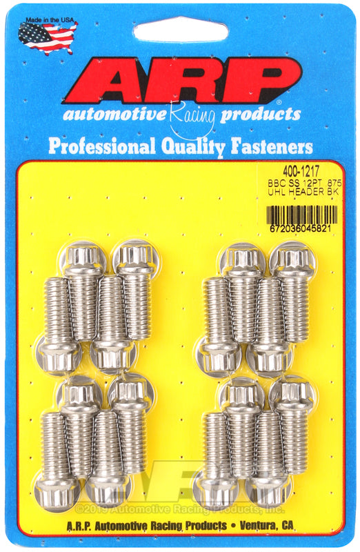 ARP BB Chevy SS 12pt .875 UHL header bolt kit 400-1217