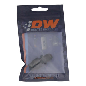 DeatschWerks 6AN Male Flare to 5/16in Hardline Compression Adapter - Anodized Matte Black 6-02-0108-B