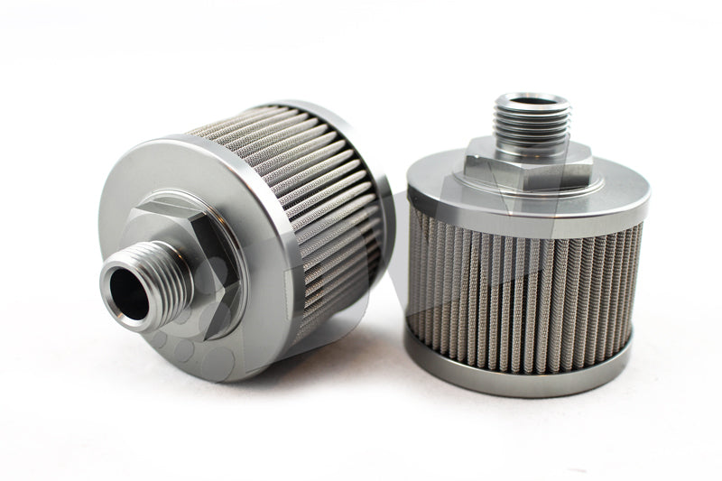 DeatschWerks Stainless Steel 8AN 100 Micron Universal Fuel Pump Pre-Filter 8-01-08100