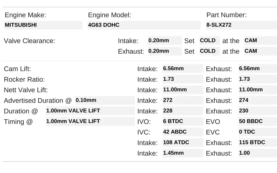 8-SLX272 | Solid / 4G63 EVO 8