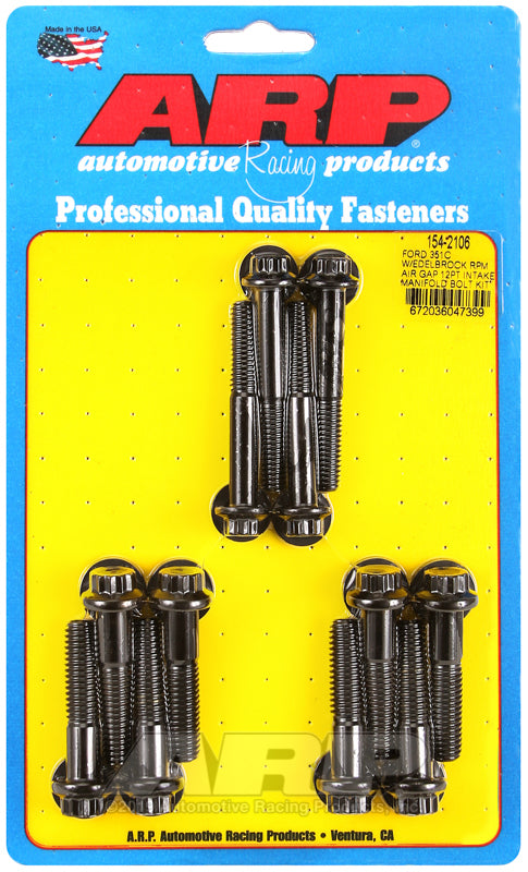 ARP Ford 351C w/Edelbrock RPM air gap 12pt intake manifold bolt kit 154-2106