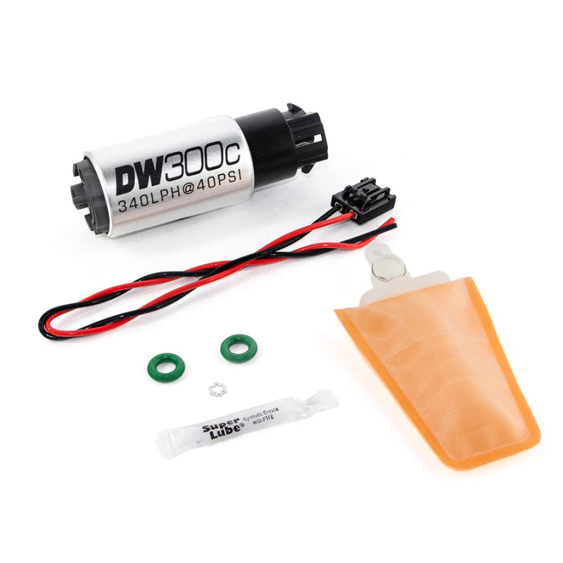 DeatschWerks 340lph DW300C Compact Fuel Pump w/ 04+ Lotus Elise/Exige Set Up Kit (w/ Mounting Clips) 9-309-1006