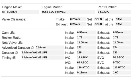 9-SLX272 | Solid / 4G63 EVO 9 Mivec