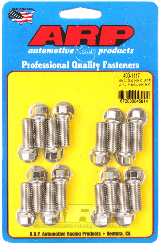 ARP BB Chevy SS hex .875 UHL header bolt kit 400-1117