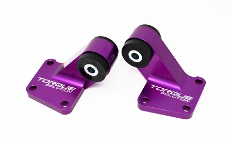Torque Solution 03-06 Mitsubishi EVO VII-IX Billet Rear Differential Mounts - Purple TS-EV-196PR