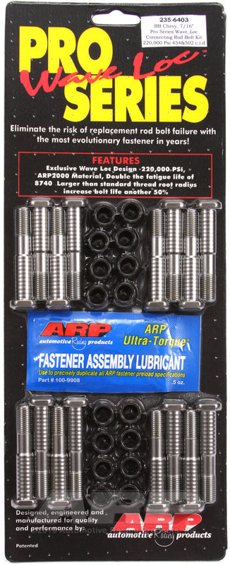 ARP BB Chevy 7/16in pro wave-loc rod bolt kit 235-6403