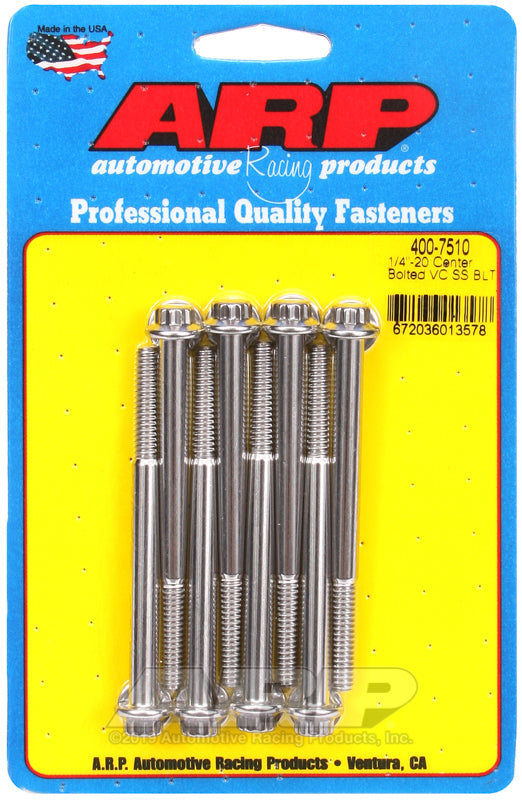 ARP SS 1/4-20 Center Bolted Valve Cover Bolt Kit 400-7510