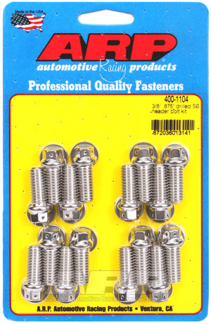 ARP 3/8 x .875 Drilled SS Header Bolt Kit 400-1104