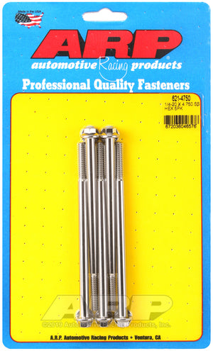 ARP 1/4-20 x 4.750 hex SS bolts 621-4750