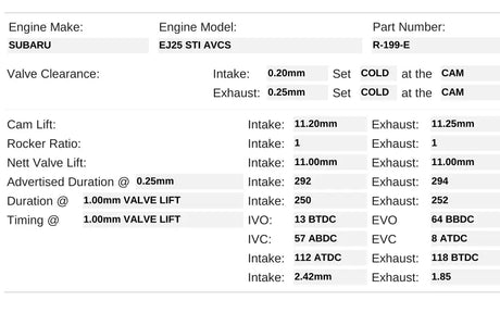 R-199-E | EJ25 STI AVCS