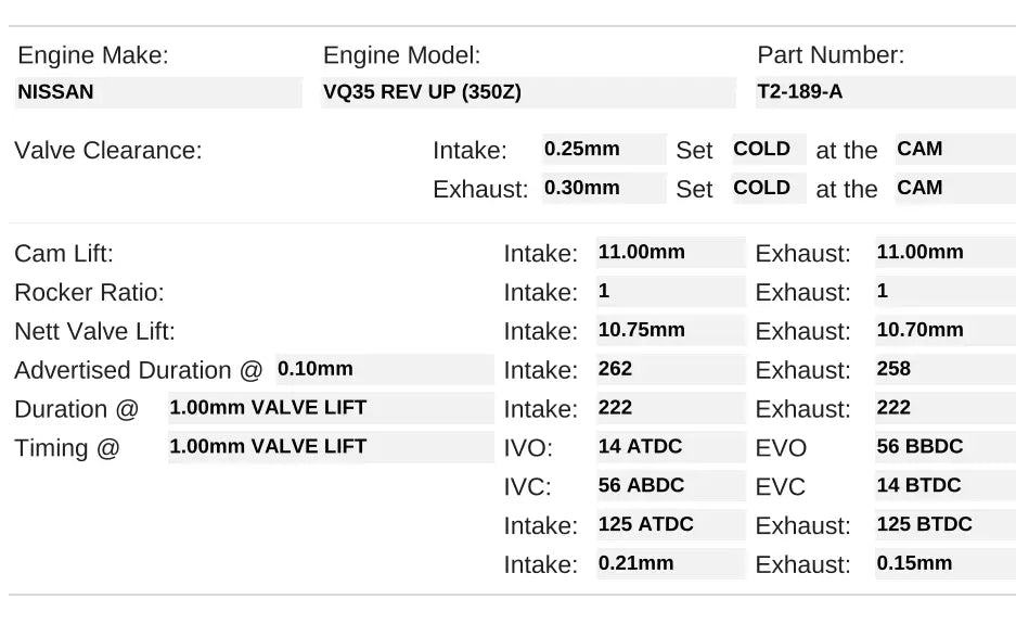 T2-189-A | Turbo VQ35 Gen 2