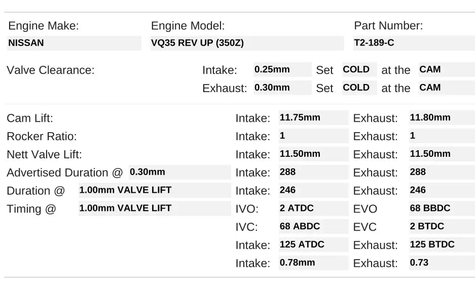 T2-189-C | Turbo VQ35 Gen 2
