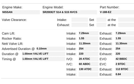 V-188-EZ | SR20DET NVCS Turbo