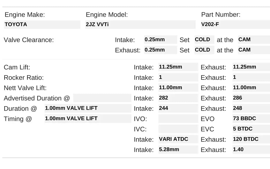V202-F | 2JZ-GTE VVTi