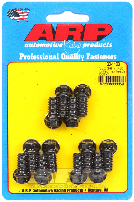 ARP SB Chevy 3/8 x .750in Drilled Hex Header Bolt Kit 100-1103