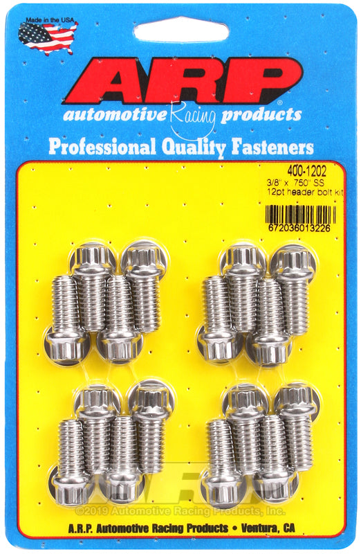 ARP 3/8 x .750 SS 12pt Header Bolt Kit 400-1202