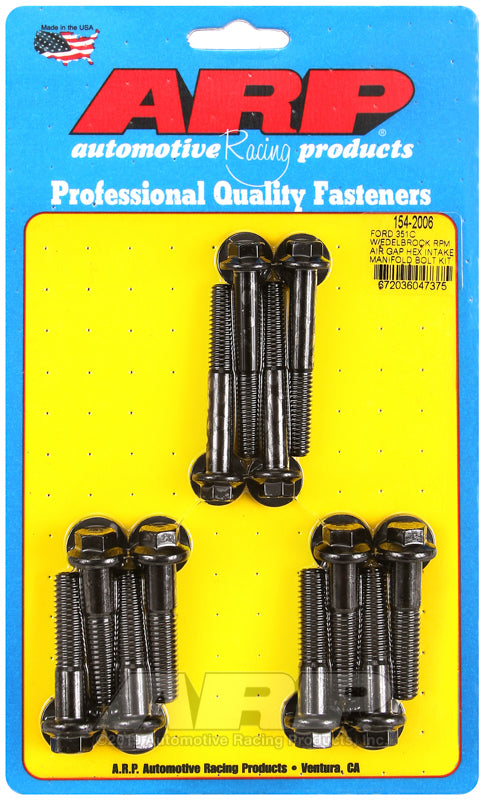 ARP Ford 351C w/Edelbrock RPM air gap hex intake manifold bolt kit 154-2006