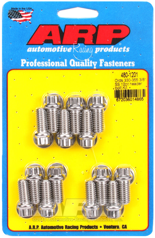 ARP Olds 330-455 3/8in SS 12pt header bolt kit 480-1201