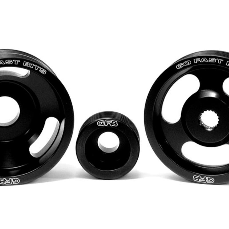 GFB 04-10 WRX/STI 3 Piece Under-Drive Pulley Kit w/ Belts (Crank Alternator & Power Steering) 2010