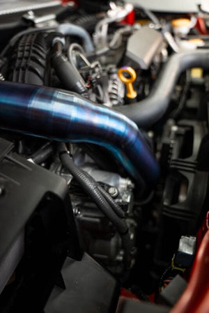 Torque Solution 2022+ Subaru WRX / 19-23 Subaru Ascent Titanium Top Mount Charge Pipe - Burnt Blue TS-SU-812BU