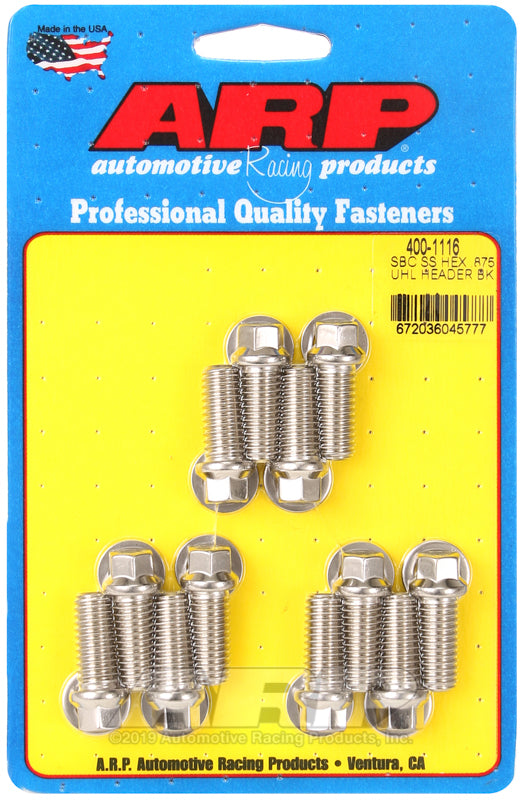 ARP SB Chevy SS Hex .875 UHL Header Bolt Kit 400-1116