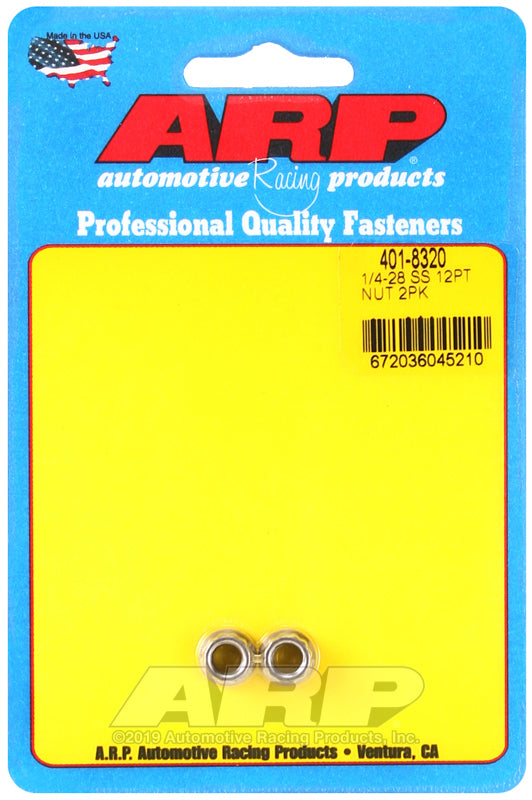 ARP 1/4-20 SS 12pt nut kit 401-8320