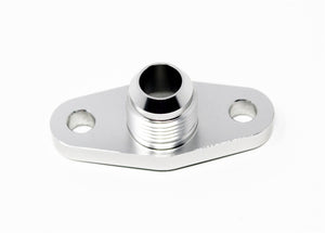 Torque Solution Billet Offset Oil Drain Flange w/ Integrated -10AN Flange: T3/T4 & PTE/Borg Turbo TS-UNI-476