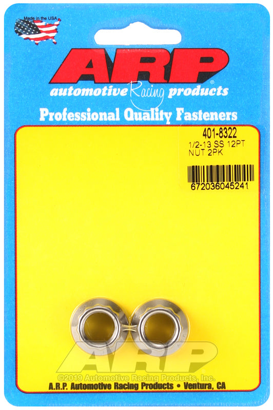 ARP 1/2-13 SS 12pt nut kit 401-8322