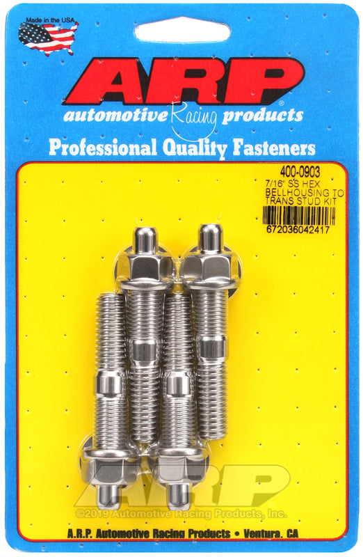 ARP 7/16in SS hex bellhousing to trans stud kit 400-0903