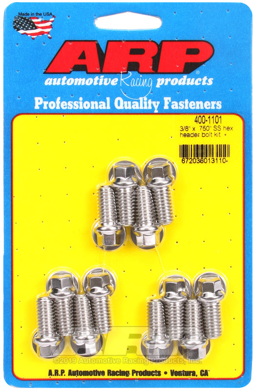 ARP 3/8 x .750 SS Hex Header Bolt Kit 400-1101