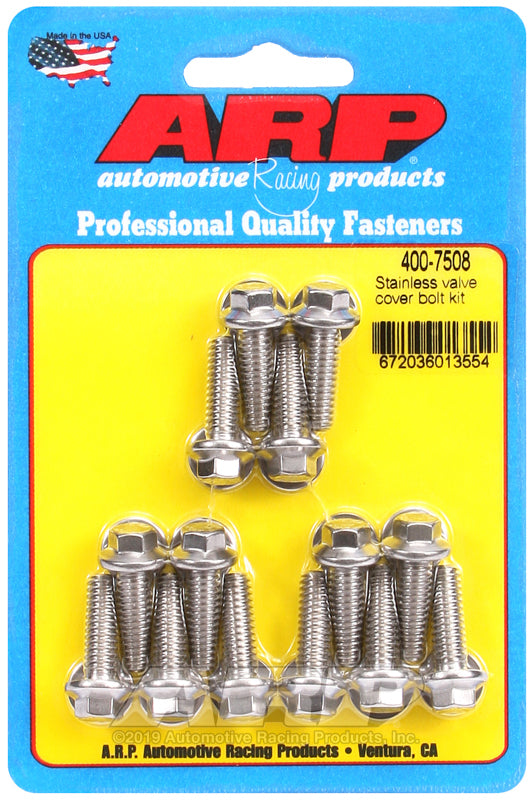 ARP Valve Cover Stainless Steel 1/4in x 20 Hex Bolt Kit (14/pkg) 400-7508