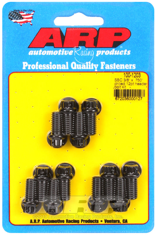 ARP SB Chevy 3/8 x .750in drilled 12pt header bolt kit 100-1203