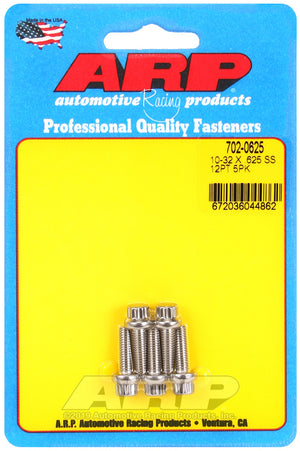 ARP 10-32 x .625 12pt SS bolts 702-0625